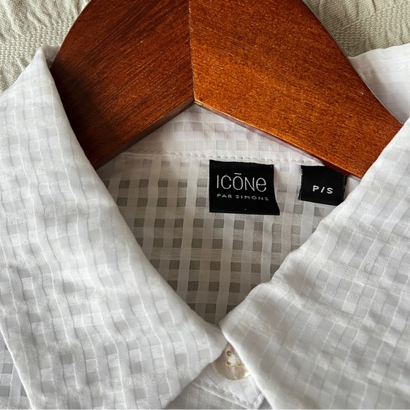 Icone Sheer Gingham Cropped Shirt, szS - Picture 4 of 5